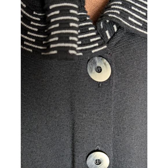 Designer Angel by Sabri Özel Black Knit Wool Blend Cardigan Italy Yarn Artwear - Picture 4 of 10